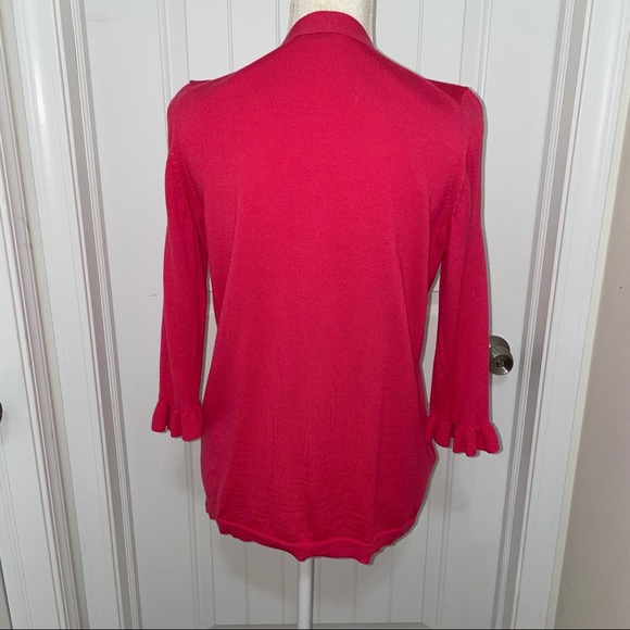 Miu Miu wool sweater pink ruffled 3/4 sleeves button up cardigan 40 small med - Picture 8 of 8